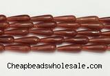 CTR456 15.5 inches 10*30mm faceted teardrop agate beads wholesale