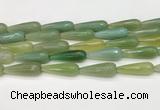 CTR460 15.5 inches 10*30mm faceted teardrop agate beads wholesale