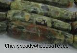 CTR59 15.5 inches 10*40mm faceted teardrop rhyolite gemstone beads