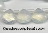 CTR602 Top drilled 10*10mm faceted briolette opalite beads wholesale