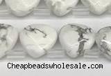 CTR603 Top drilled 10*10mm faceted briolette white howlite beads