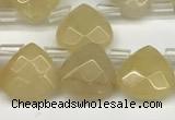 CTR604 Top drilled 10*10mm faceted briolette yellow aventurine beads