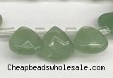 CTR607 Top drilled 10*10mm faceted briolette green aventurine beads