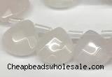 CTR630 Top drilled 13*13mm faceted briolette rose quartz beads