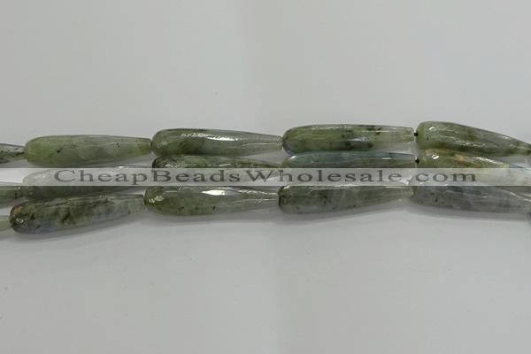 CTR65 15.5 inches 10*40mm faceted teardrop labradorite beads