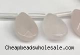 CTR660 Top drilled 10*14mm faceted briolette rose quartz beads