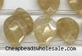 CTR662 Top drilled 10*14mm faceted briolette yellow watermelon beads