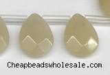 CTR663 Top drilled 10*14mm faceted briolette yellow aventurine beads