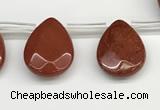 CTR668 Top drilled 10*14mm faceted briolette red jasper beads