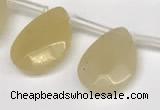 CTR693 Top drilled 12*16mm faceted briolette yellow aventurine beads