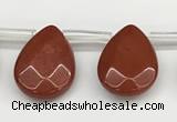 CTR698 Top drilled 12*16mm faceted briolette red jasper beads