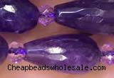 CTR711 15 inches 8*16mm faceted teardrop amethyst beads