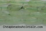 CTR72 15.5 inches 6*16mm faceted teardrop green rutilated quartz beads