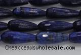 CTR76 15.5 inches 6*16mm faceted teardrop lapis lazuli beads