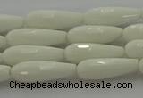 CTR83 15.5 inches 6*16mm faceted teardrop white porcelain beads