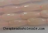 CTR84 15.5 inches 6*16mm faceted teardrop peach stone beads