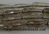 CTR85 15.5 inches 6*16mm faceted teardrop smoky quartz beads