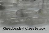 CTR90 15.5 inches 8*20mm faceted teardrop cloudy quartz beads