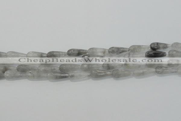 CTR90 15.5 inches 8*20mm faceted teardrop cloudy quartz beads