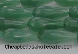 CTR97 15.5 inches 8*20mm faceted teardrop green aventurine beads