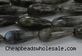 CTR99 15.5 inches 8*20mm faceted teardrop labradorite beads