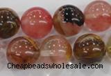 CTS07 15.5 inches 16mm round tigerskin glass beads wholesale