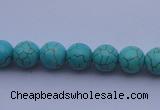 CTU04 15.5 inches 10mm round blue turquoise strand beads Wholesale