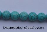 CTU06 15.5 inches 14mm round blue turquoise strand beads Wholesale