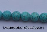 CTU07 15.5 inches 16mm round blue turquoise strand beads Wholesale