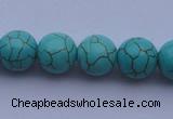 CTU10 15.5 inches 25mm round blue turquoise strand beads Wholesale