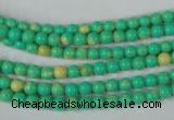 CTU1160 15.5 inches 4mm round synthetic turquoise beads wholesale