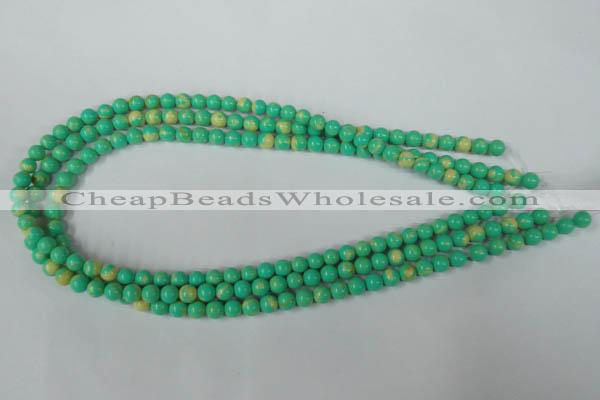 CTU1161 15.5 inches 6mm round synthetic turquoise beads wholesale