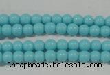 CTU1209 15.5 inches 3mm round synthetic turquoise beads