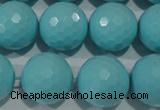 CTU1227 15.5 inches 18mm faceted round synthetic turquoise beads