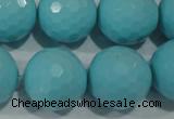 CTU1228 15.5 inches 20mm faceted round synthetic turquoise beads