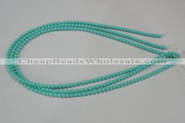 CTU1380 15.5 inches 4mm round synthetic turquoise beads