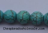 CTU16 15.5 inches 16mm faceted round blue turquoise beads Wholesale