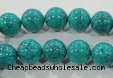 CTU1675 15.5 inches 12mm round synthetic turquoise beads