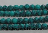 CTU1681 15.5 inches 4mm faceted round synthetic turquoise beads