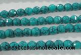 CTU1682 15.5 inches 6mm faceted round synthetic turquoise beads