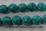 CTU1685 15.5 inches 12mm faceted round synthetic turquoise beads