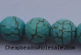 CTU17 15.5 inches 18mm faceted round blue turquoise beads Wholesale