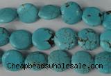 CTU1882 15.5 inches 12mm flat round imitation turquoise beads