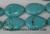 CTU1905 15.5 inches 18*25mm flat teardrop imitation turquoise beads