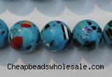 CTU2005 15.5 inches 14mm round synthetic turquoise beads