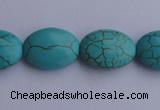 CTU22 15.5 inches 20*28mm oval blue turquoise strand beads Wholesale