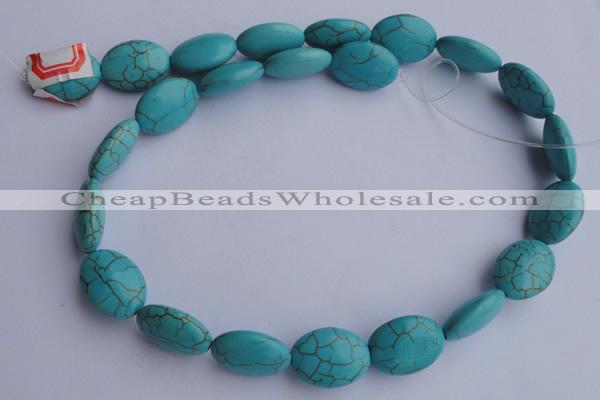 CTU22 15.5 inches 20*28mm oval blue turquoise strand beads Wholesale