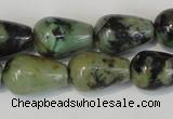 CTU2465 15.5 inches 7*10mm teardrop African turquoise beads wholesale