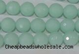 CTU2574 15.5 inches 10mm faceted round synthetic turquoise beads