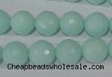 CTU2575 15.5 inches 12mm faceted round synthetic turquoise beads